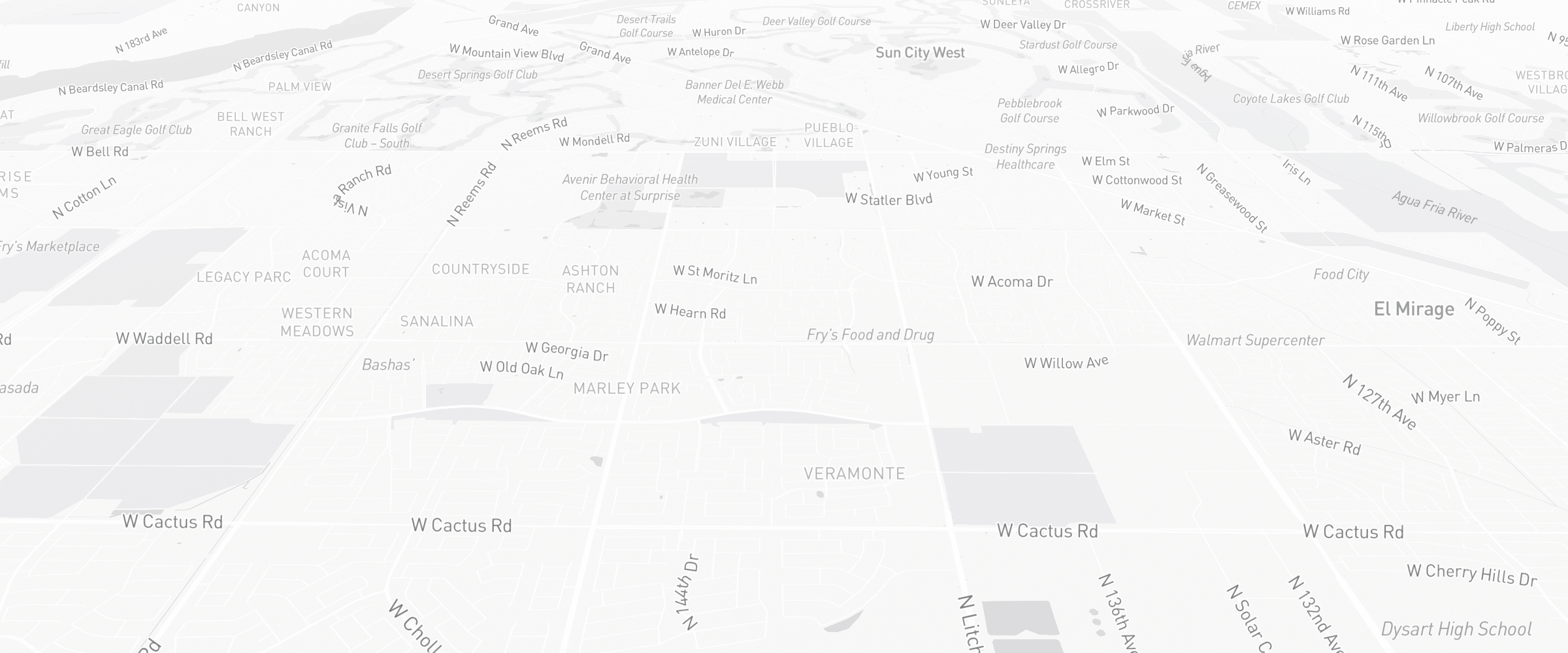 Neighborhood map of Surprise, AZ — the area served by Life Insurance Agents of Surprise Group
